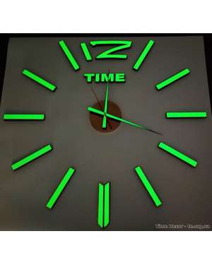 3D годинник 12 Time - люмінесцентний, світится у темряві - Time Decor 762